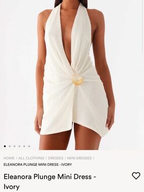 Peppermayo Eleanora Plunge Mini Dress - Ivory